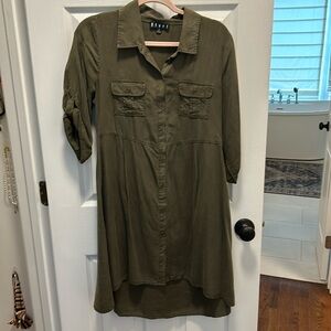 Green Button Up Shirtdress